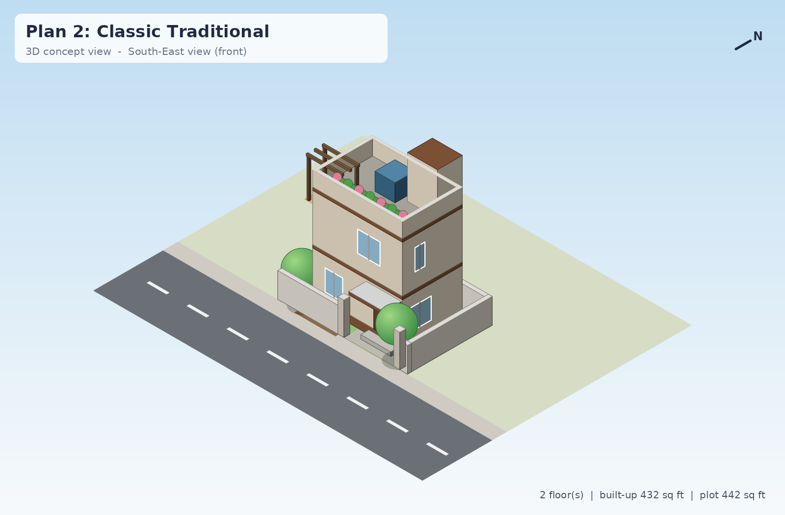 3D view of Classic Traditional
